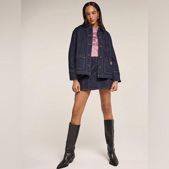 Anna Sui x Old Navy Dark Blue Denim Chore Jacket LIMITED EDITION - Picture 2 of 10